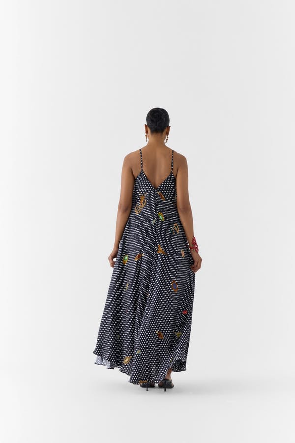 Studio Rigu — ONYX POLKA DOT STRAPPY DRESS