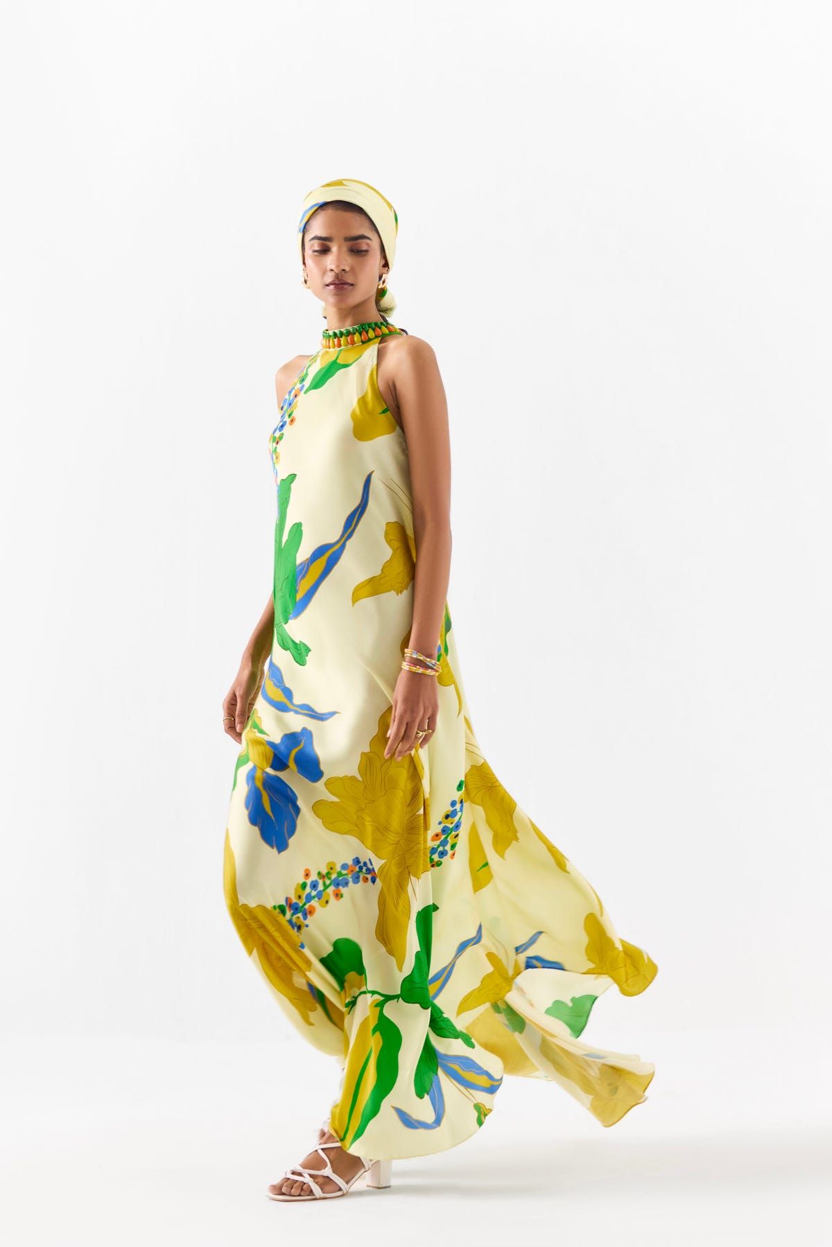 YELLOW ROSE HALTER DRESS - image 2