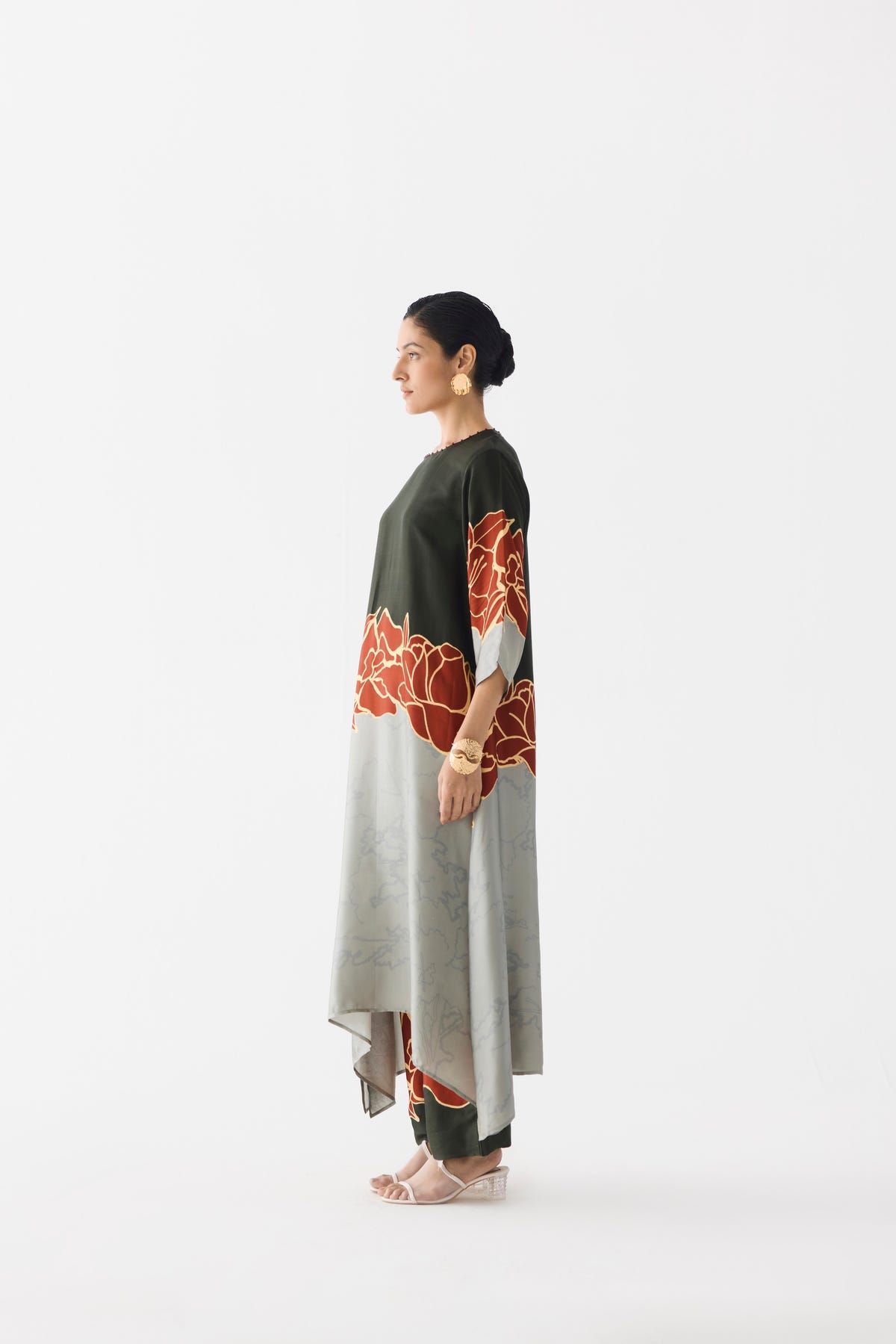 RED ALBA A-LINE KURTA & PANTS - image 3