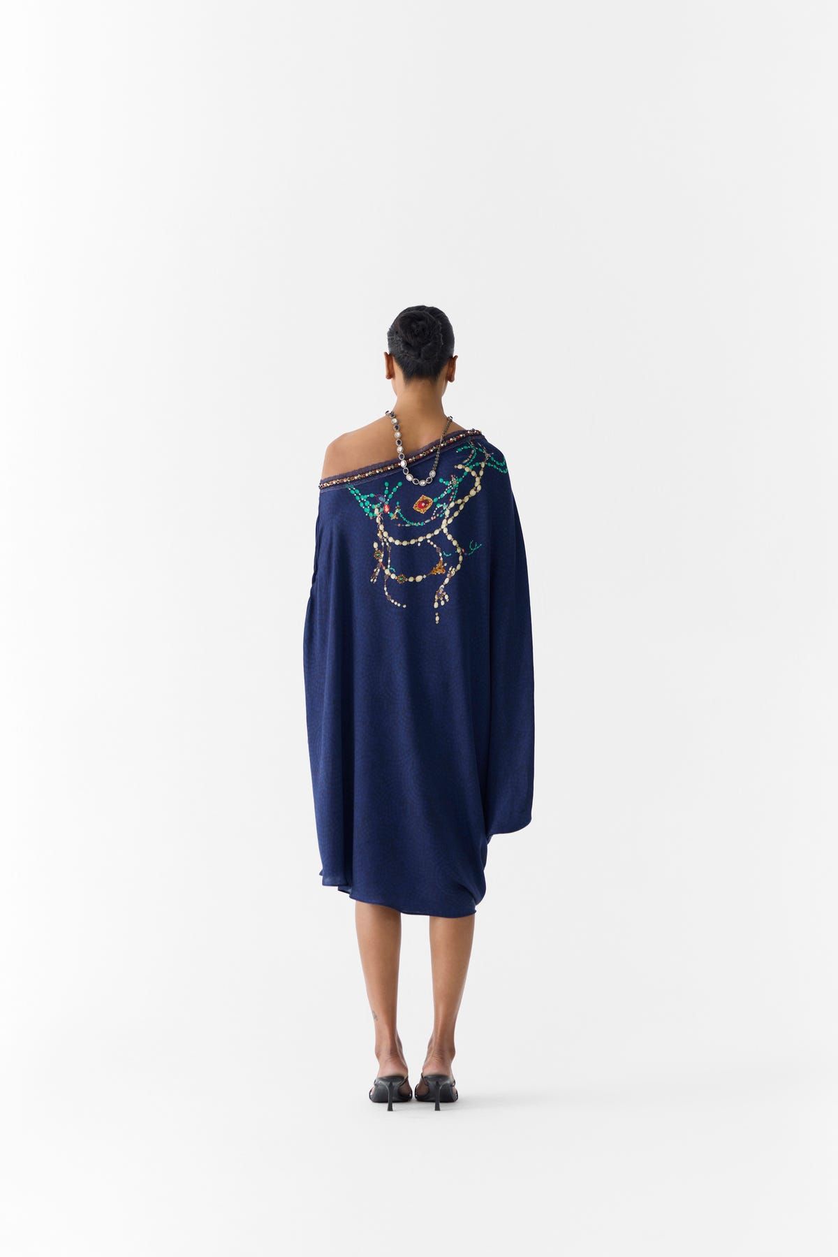 NAVY MAHARANI DRAPED DRESS & KNOT SKIRT - image 3