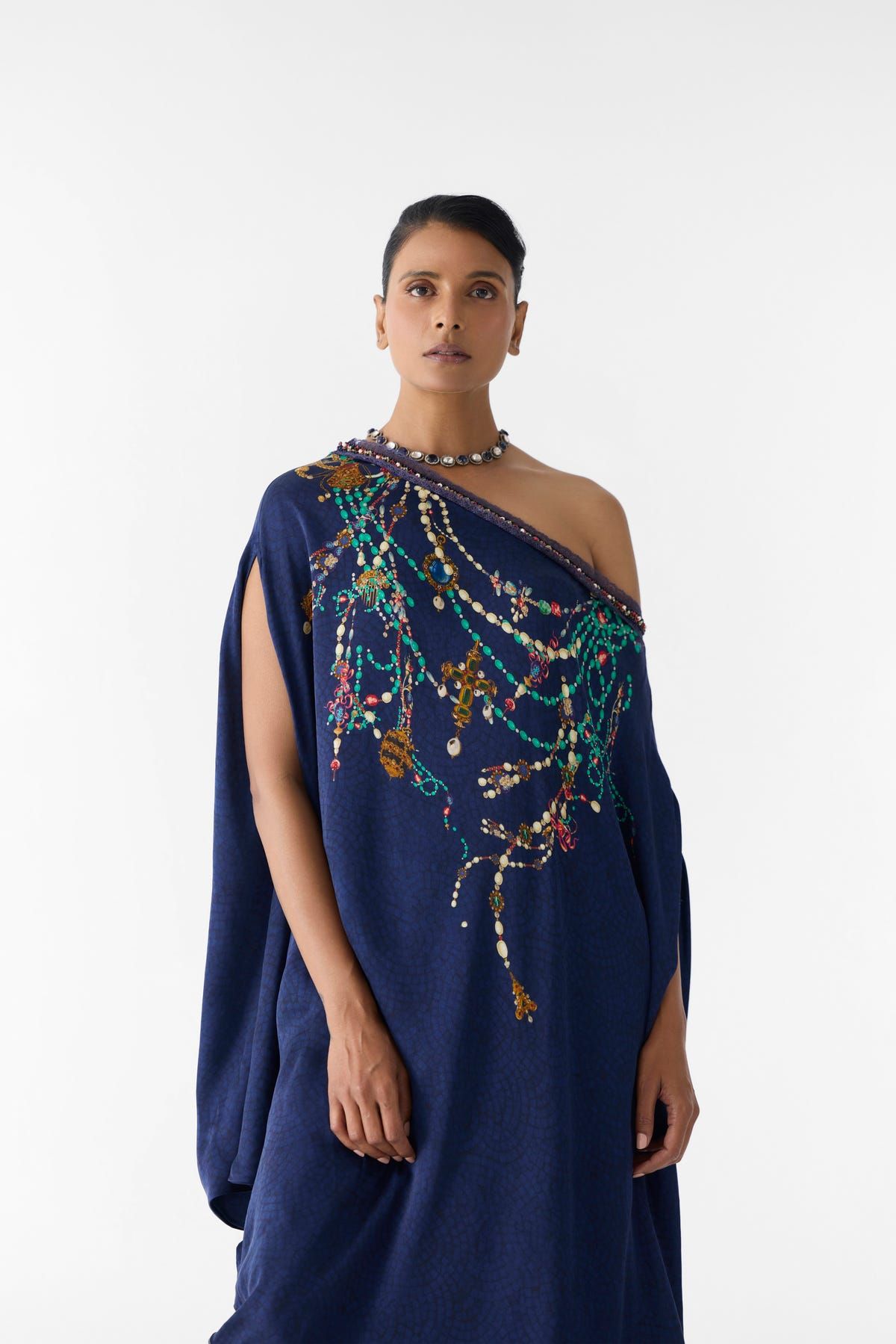 NAVY MAHARANI DRAPED DRESS & KNOT SKIRT - image 5
