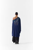 NAVY MAHARANI DRAPED DRESS & KNOT SKIRT view 6