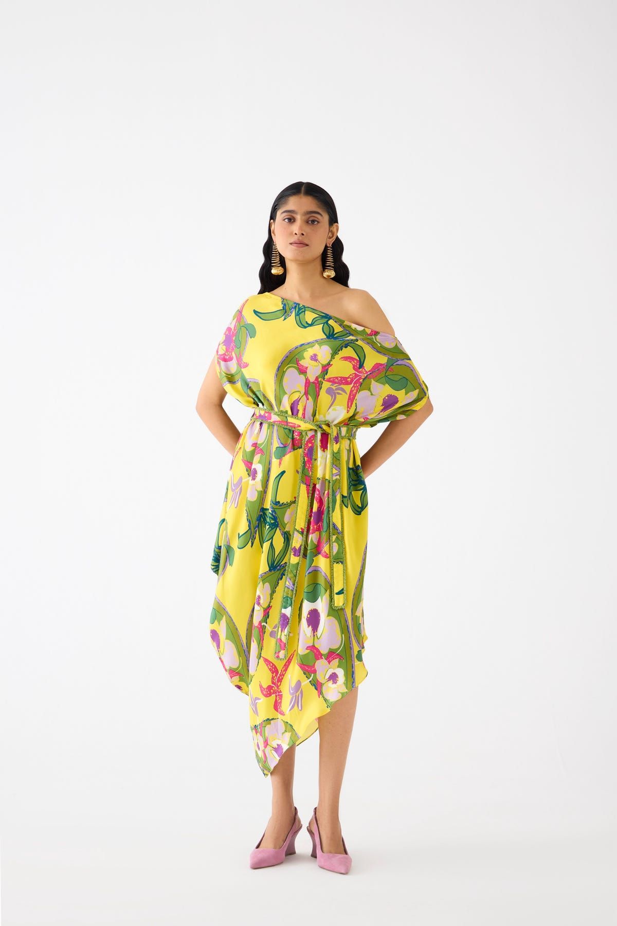 PAISLEY DRAPED DRESS - image 1