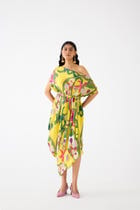 PAISLEY DRAPED DRESS view 1