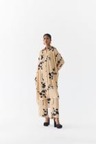 CREAM SAKURA KURTA SHIRT & PANTS view 1