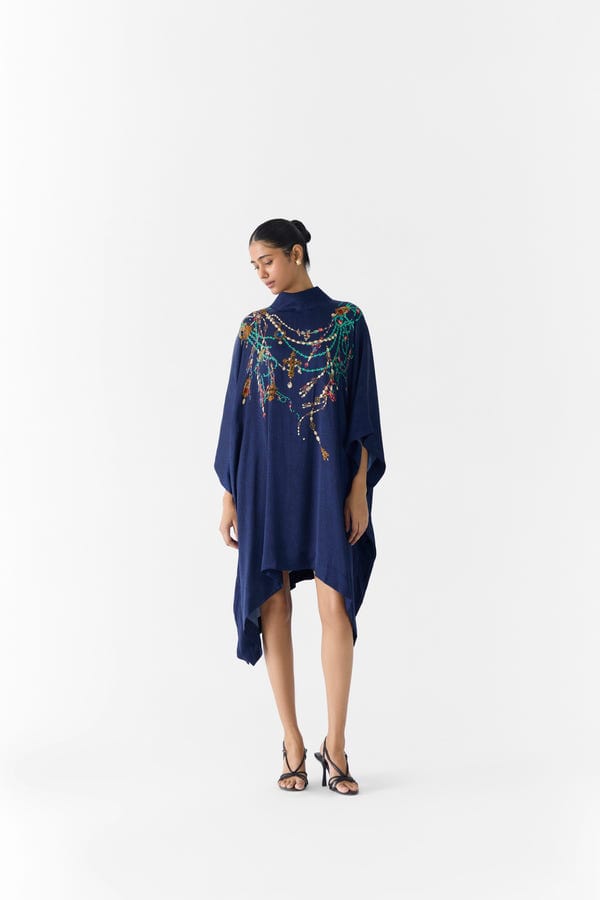 Studio Rigu — NAVY MAHARANI ROUND COLLAR KIMONO