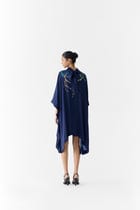 NAVY MAHARANI ROUND COLLAR KIMONO view 3