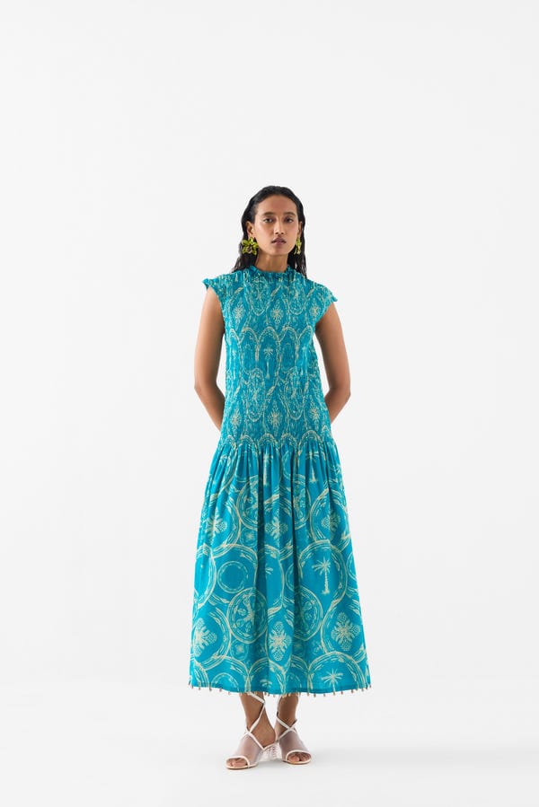 Studio Rigu — COCONUT PALM RUCHING DRESS