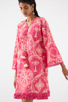 ARECA PALM BELL SLEEVES DRESS view 2