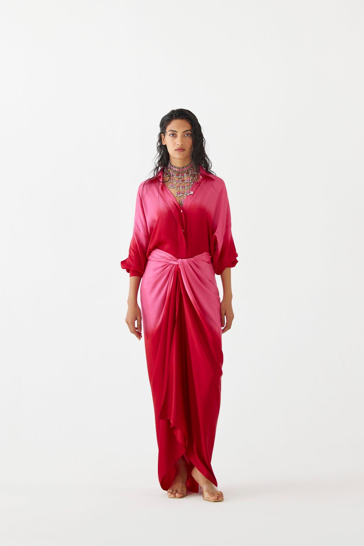 RUBY SHIRT DRAPED DRESS - image 1