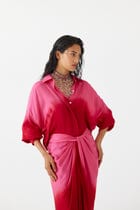 RUBY SHIRT DRAPED DRESS view 2