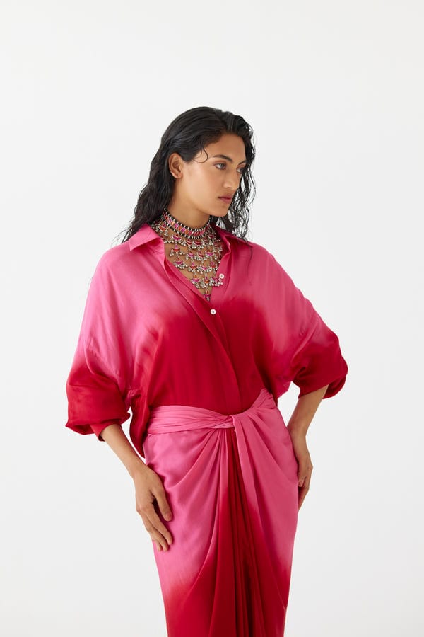 Studio Rigu — RUBY SHIRT DRAPED DRESS
