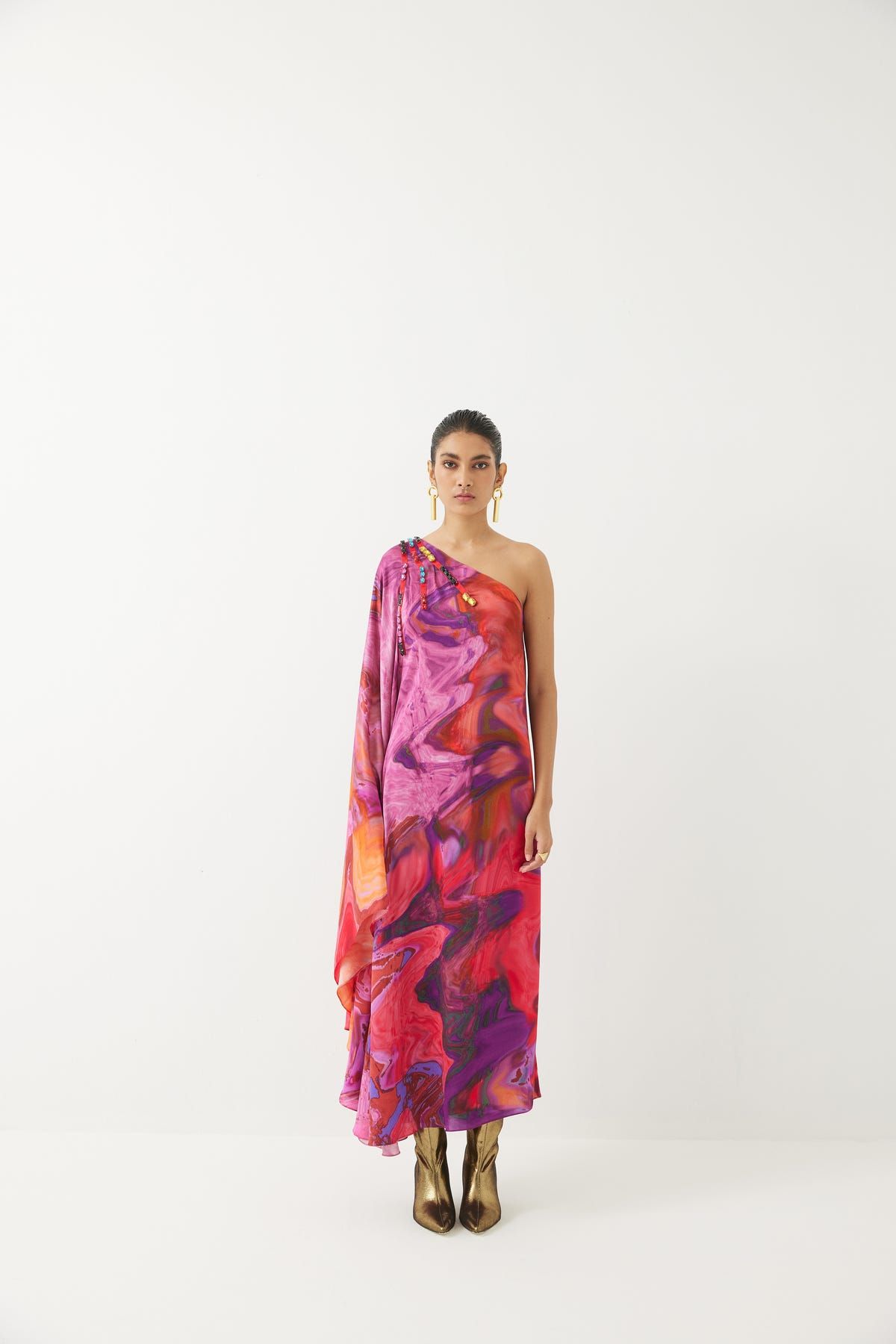 Red Sea One Shoulder Dress - image 1