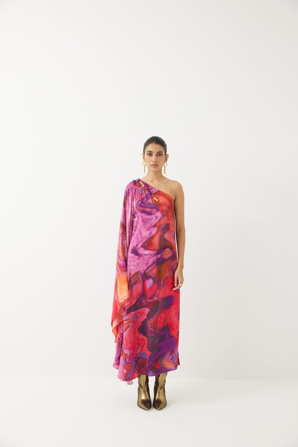Studio Rigu — Red Sea One Shoulder Dress