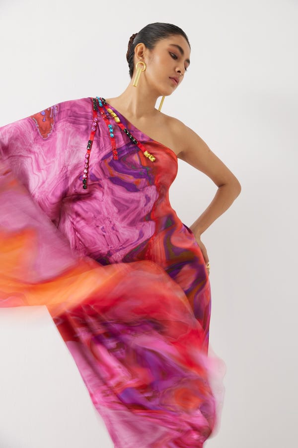 Studio Rigu — Red Sea One Shoulder Dress
