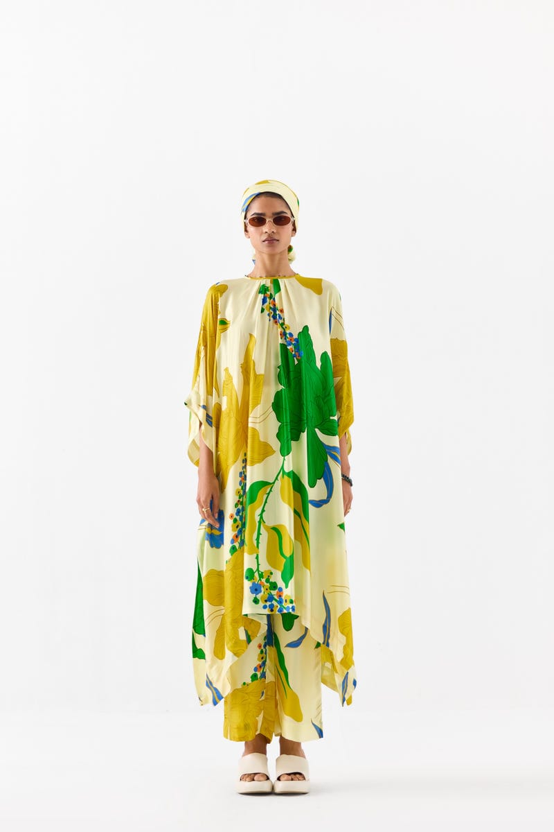 YELLOW ROSE KIMONO KURTA & PANTS