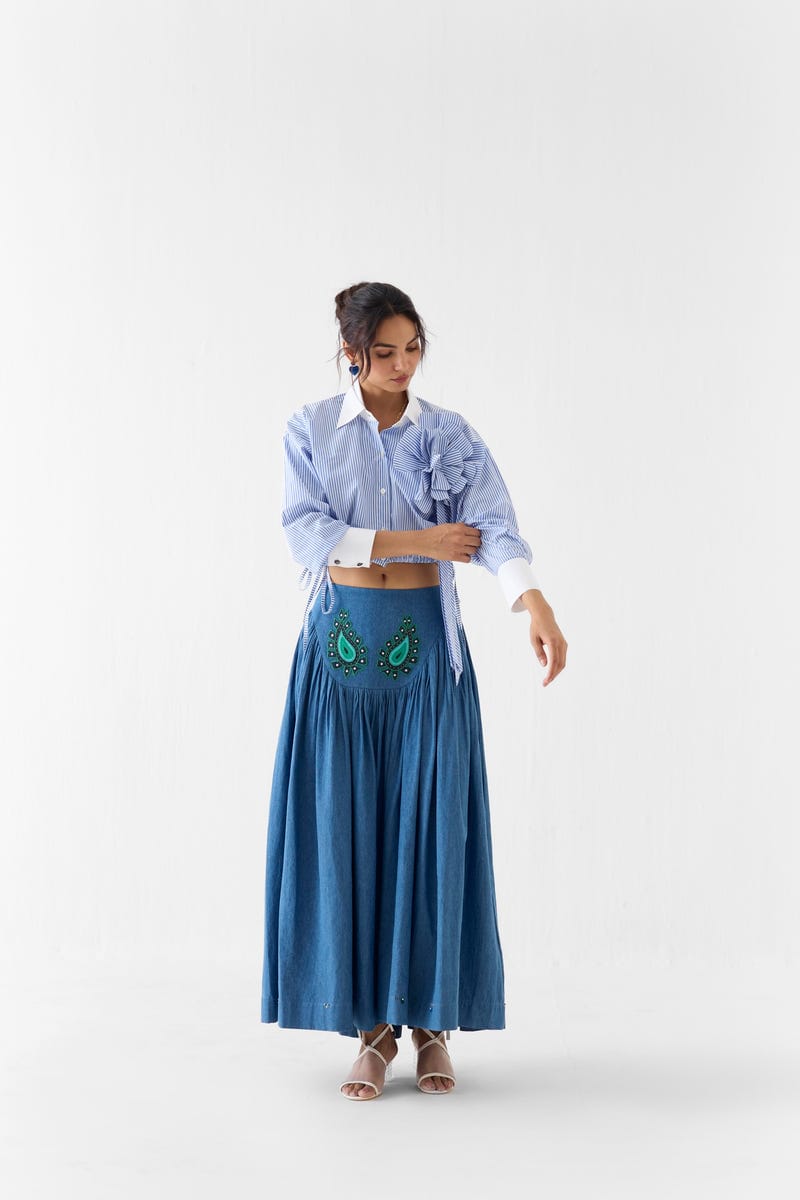 AZURE CROP SHIRT