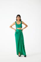 EMERALD SEQUIN BLOUSE WITH KNOT SKIRT view 5