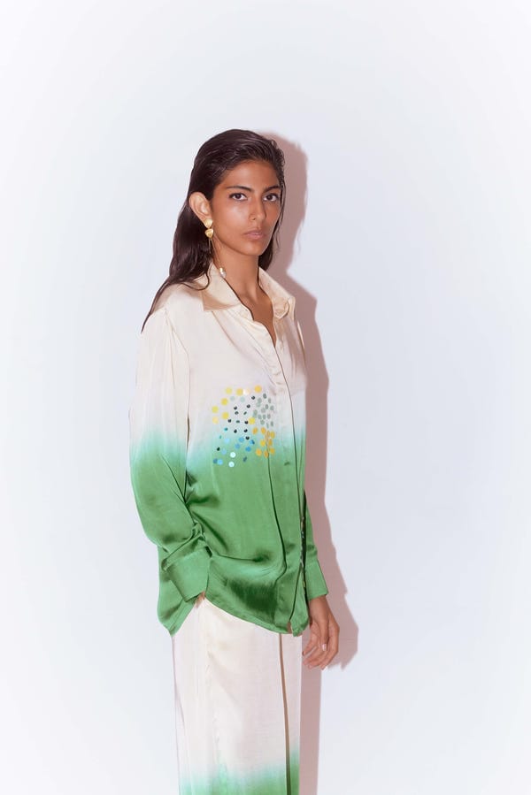 Studio Rigu — Lime Ice Leheriya Shirt & Trousers Co-ord