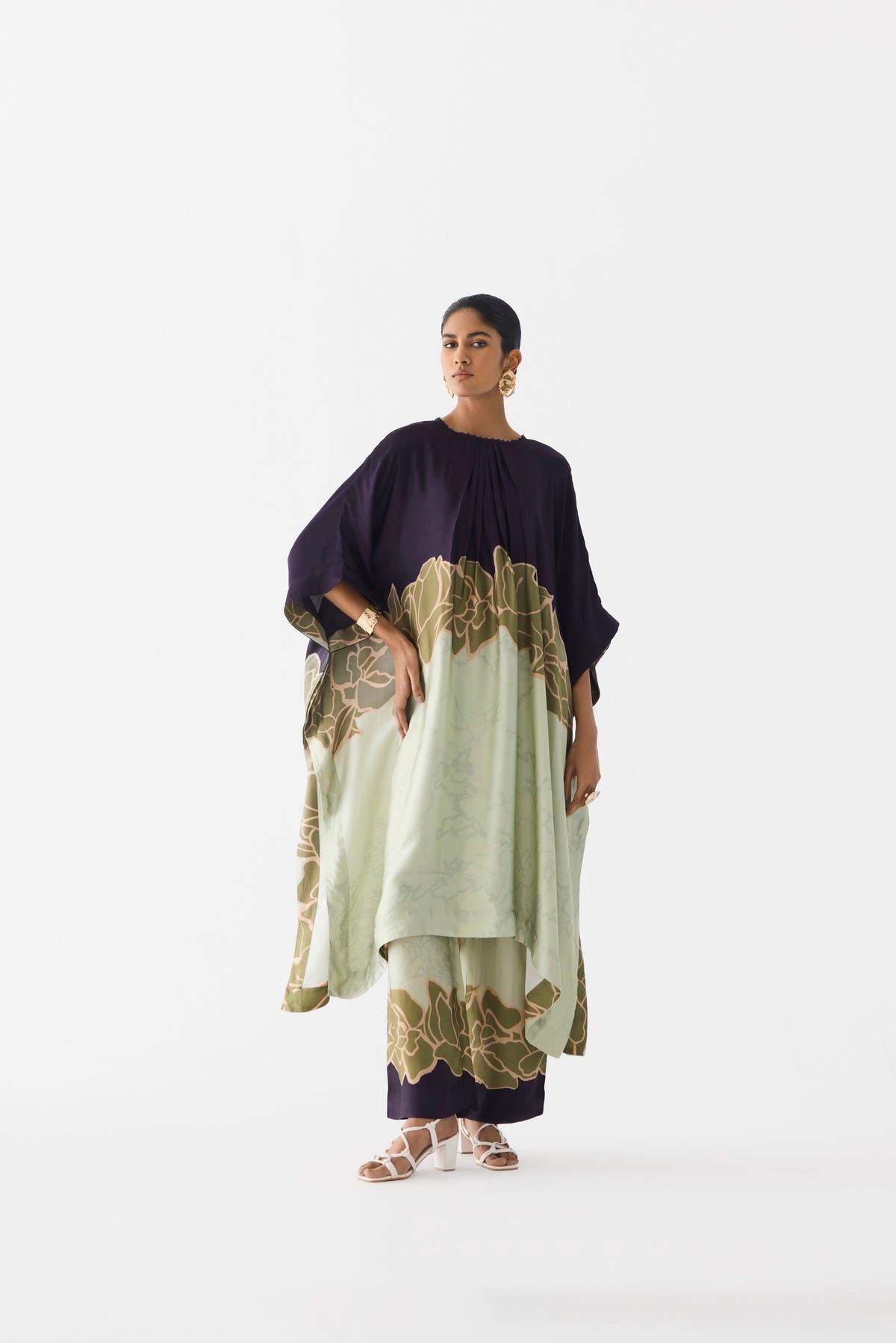 GREEN ALBA KIMONO KURTA & PANTS - image 1