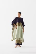 GREEN ALBA KIMONO KURTA & PANTS view 1