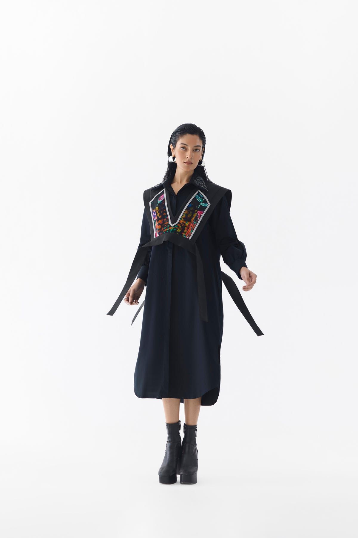 CALLA SHIRT DRESS WITH MULTI VEST - image 1