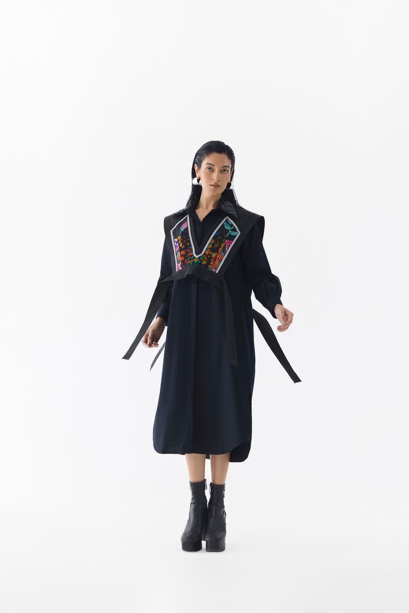 CALLA SHIRT DRESS WITH MULTI VEST