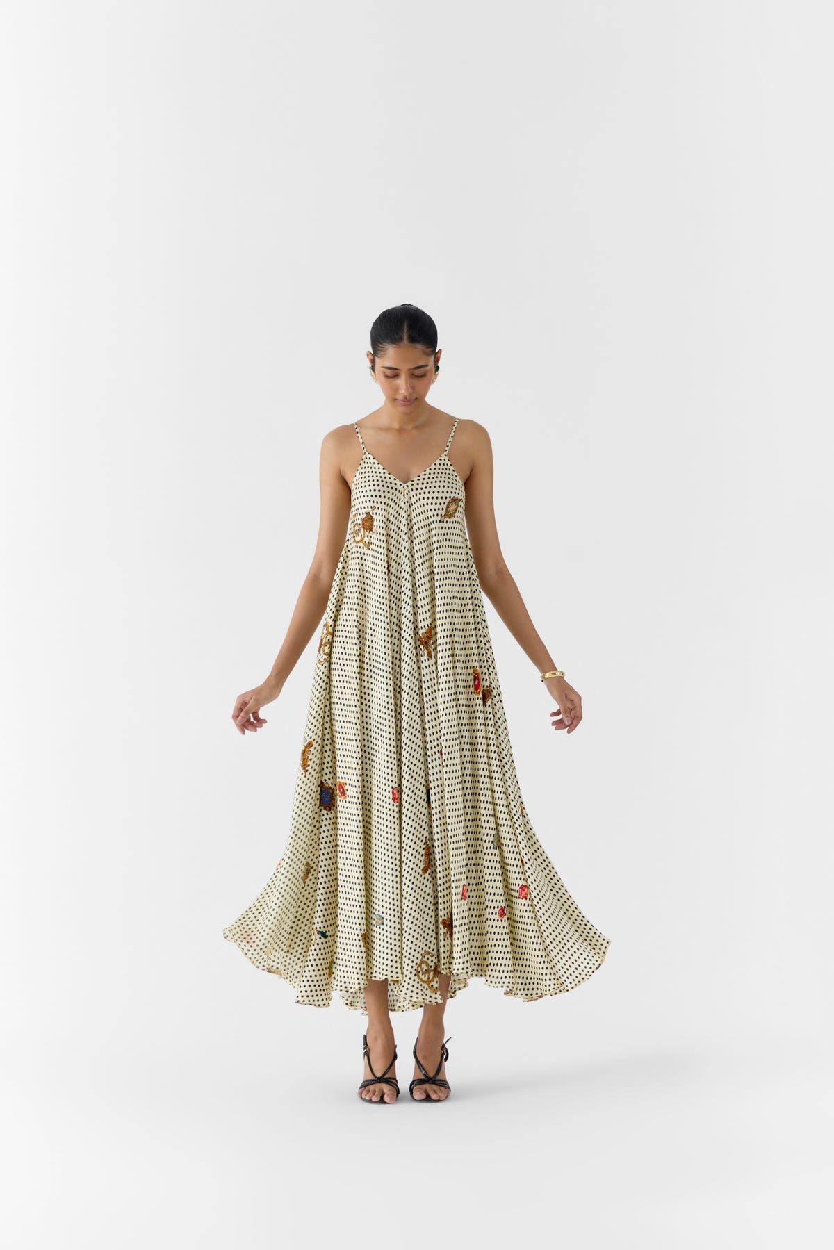 PEARL POLKA DOT STRAPPY DRESS - image 1