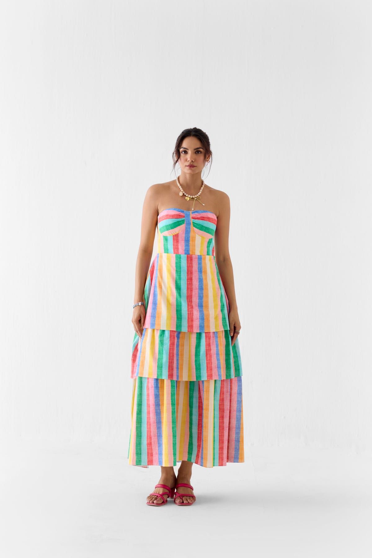 LEHER TIERED OFF SHOULDER DRESS - image 1