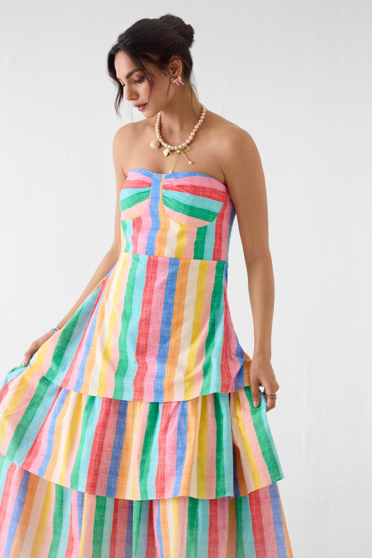 LEHER TIERED OFF SHOULDER DRESS - image 3