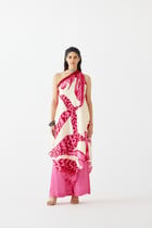 PINK APHRODITE ONE SHOULDER KURTA & PANTS CO-ORD view 1