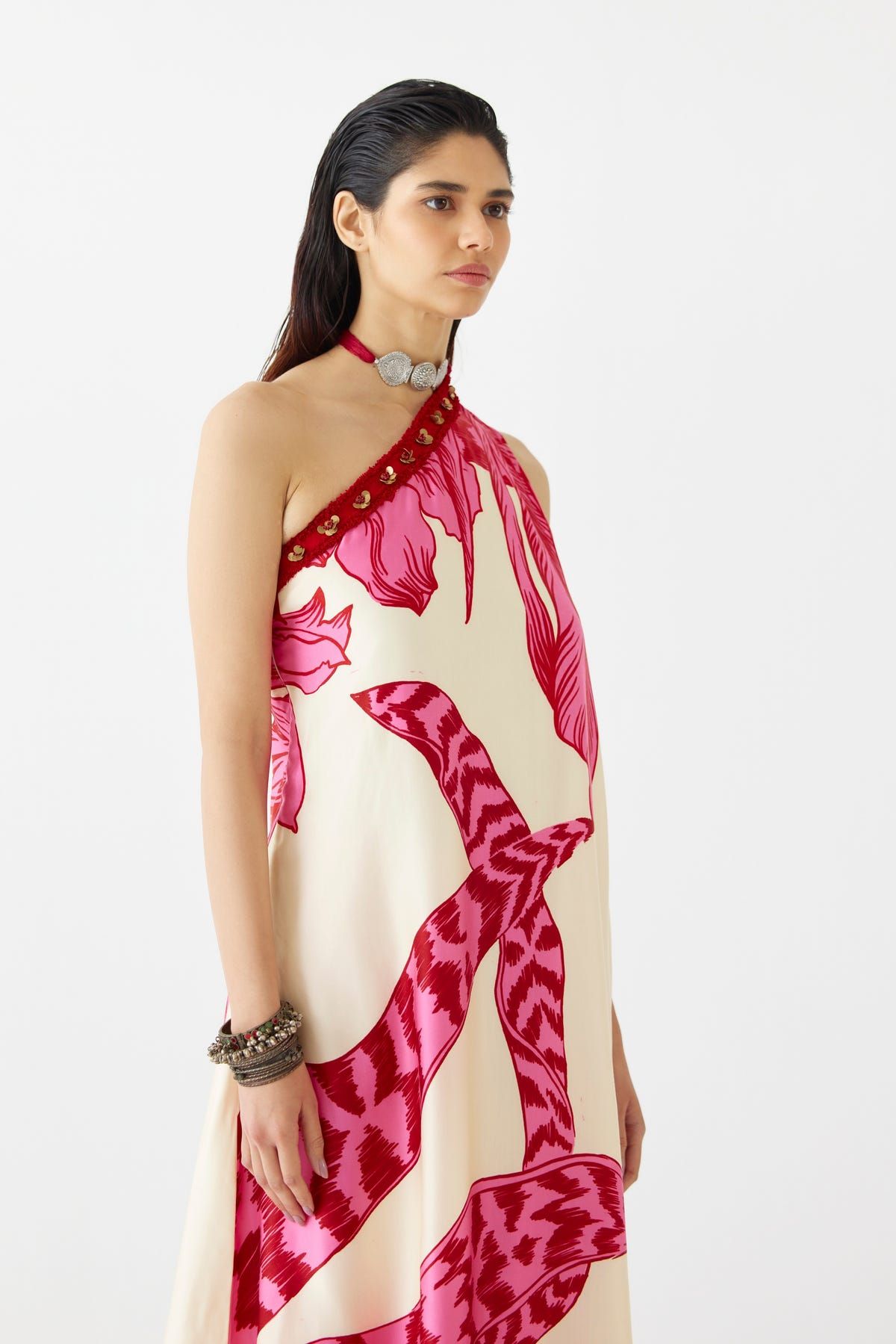 PINK APHRODITE ONE SHOULDER KURTA & PANTS CO-ORD - image 2
