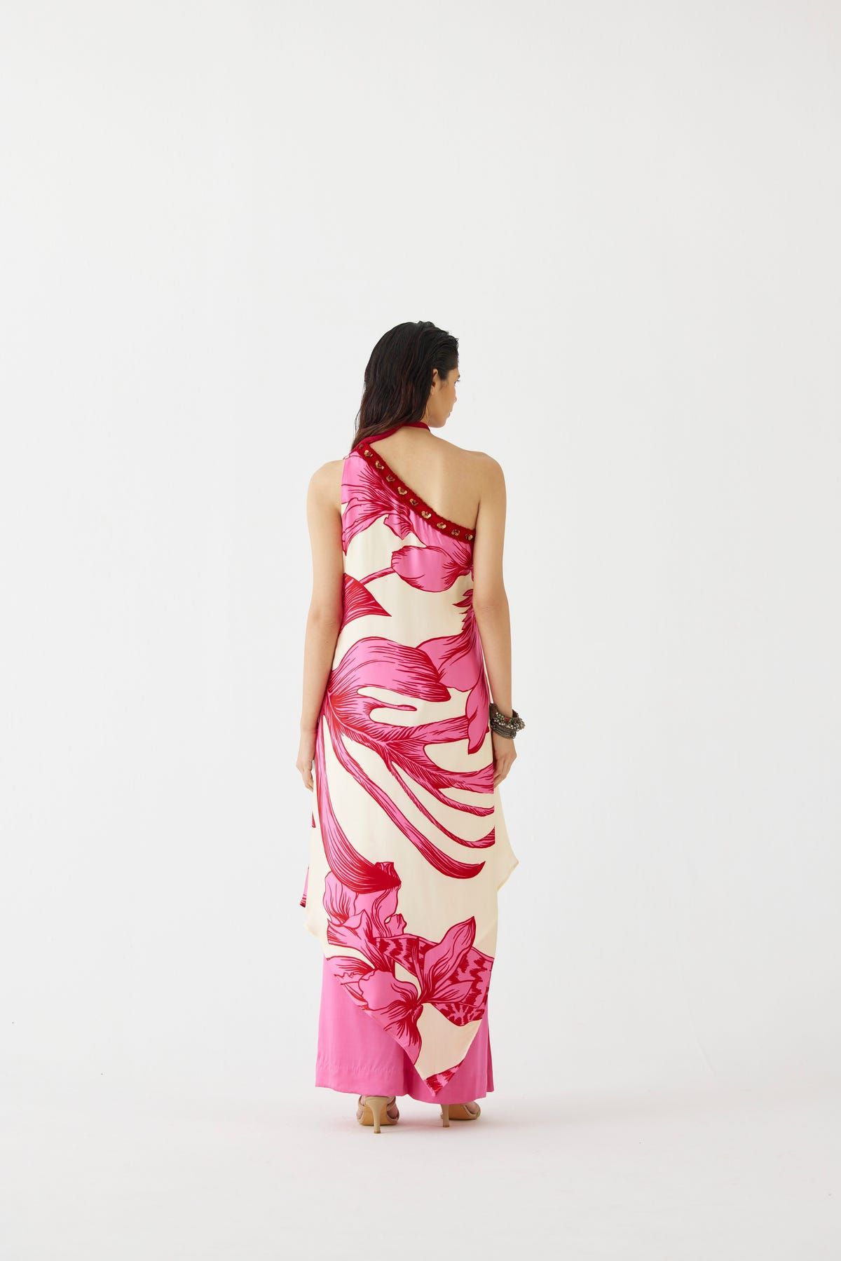 PINK APHRODITE ONE SHOULDER KURTA & PANTS CO-ORD - image 3