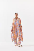 MOJITO FRONT BUTTON KIMONO KURTA AND PANTS CO-ORD view 1