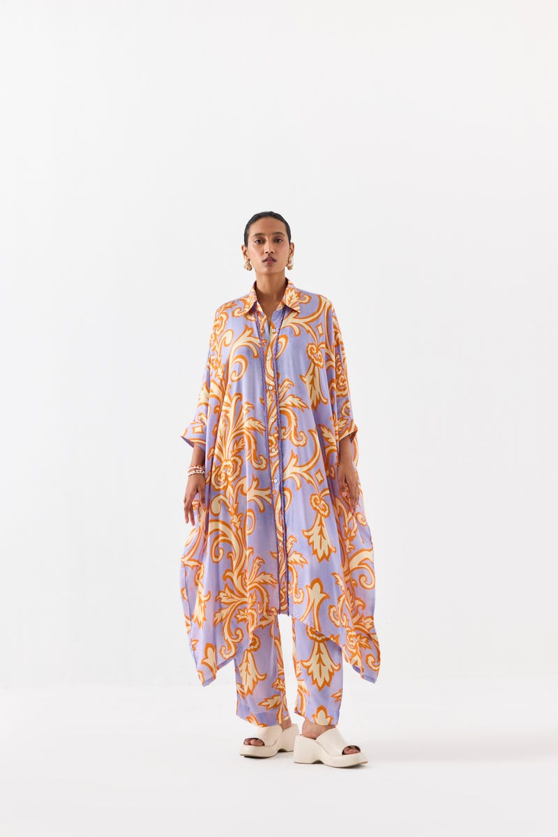 MOJITO FRONT BUTTON KIMONO KURTA AND PANTS CO-ORD