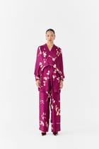 Plum Kimono Top & Pants Co-ord view 1