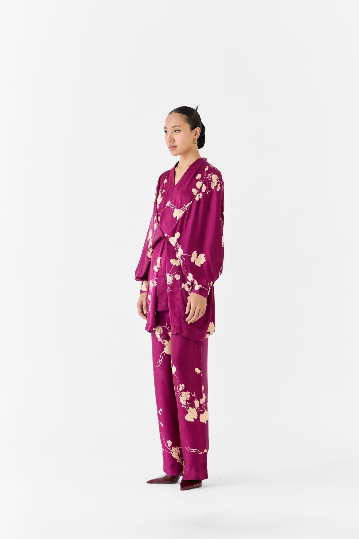 Plum Kimono Top & Pants Co-ord - image 2