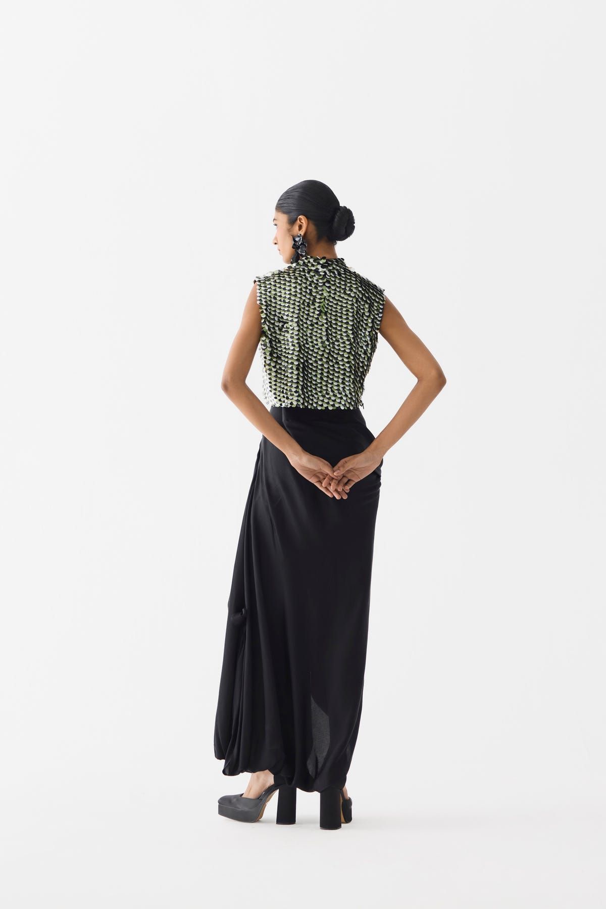 GREEN PARADISE SEQUIN TOP WITH KNOT SKIRT - image 3