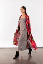 POPPY TRENCH COAT WITH STRIPED SLIP DRESS view 2