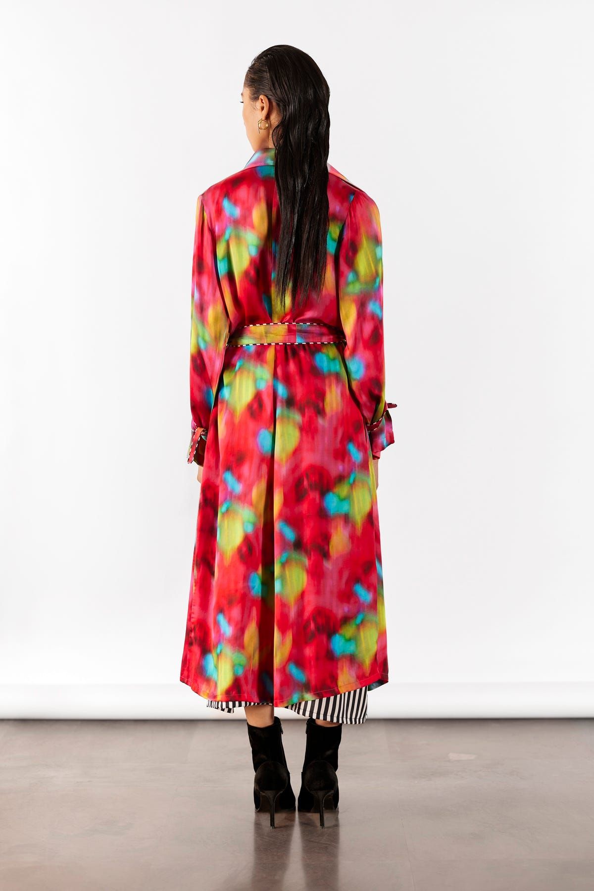 POPPY TRENCH COAT WITH STRIPED SLIP DRESS - image 5