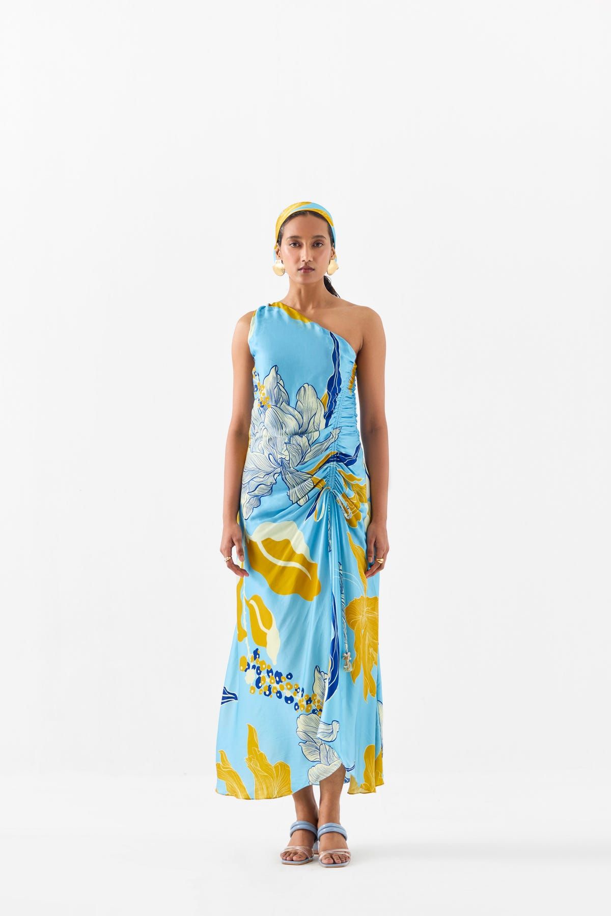 WHITE ROSE ONE SHOULDER DRESS - image 1