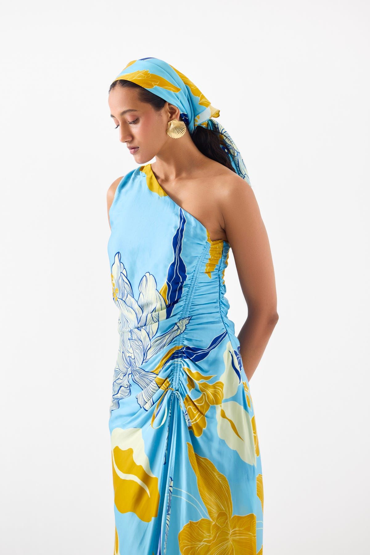 WHITE ROSE ONE SHOULDER DRESS - image 2