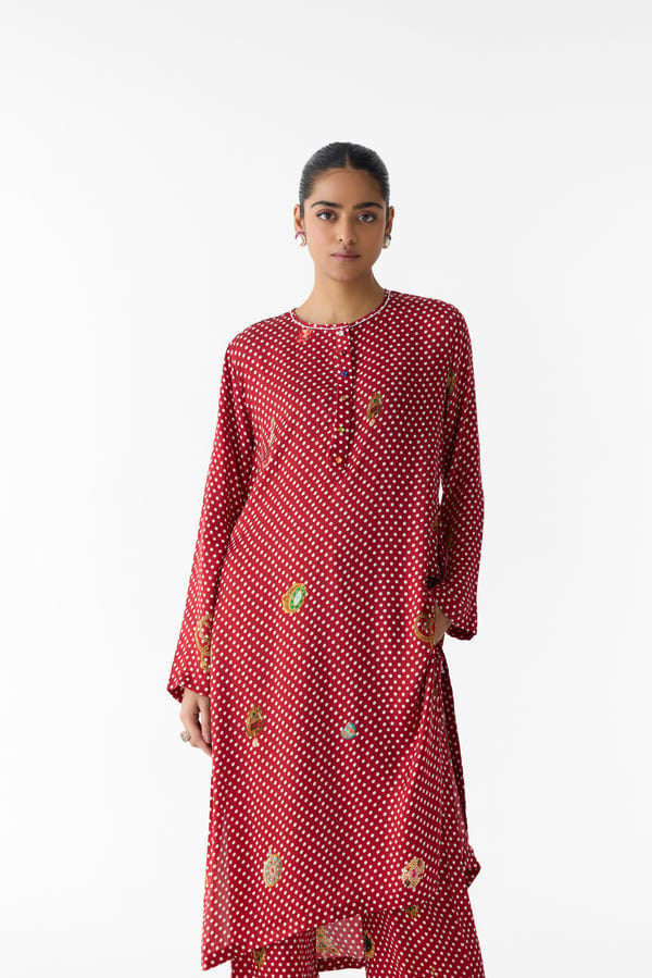 Studio Rigu — QUARTZ POLKA DOT STRAIGHT KURTA & PANTS