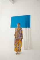 Tropical One Shoulder Kurta & Pants view 1