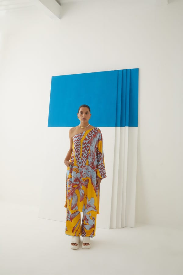 Studio Rigu — Tropical One Shoulder Kurta & Pants