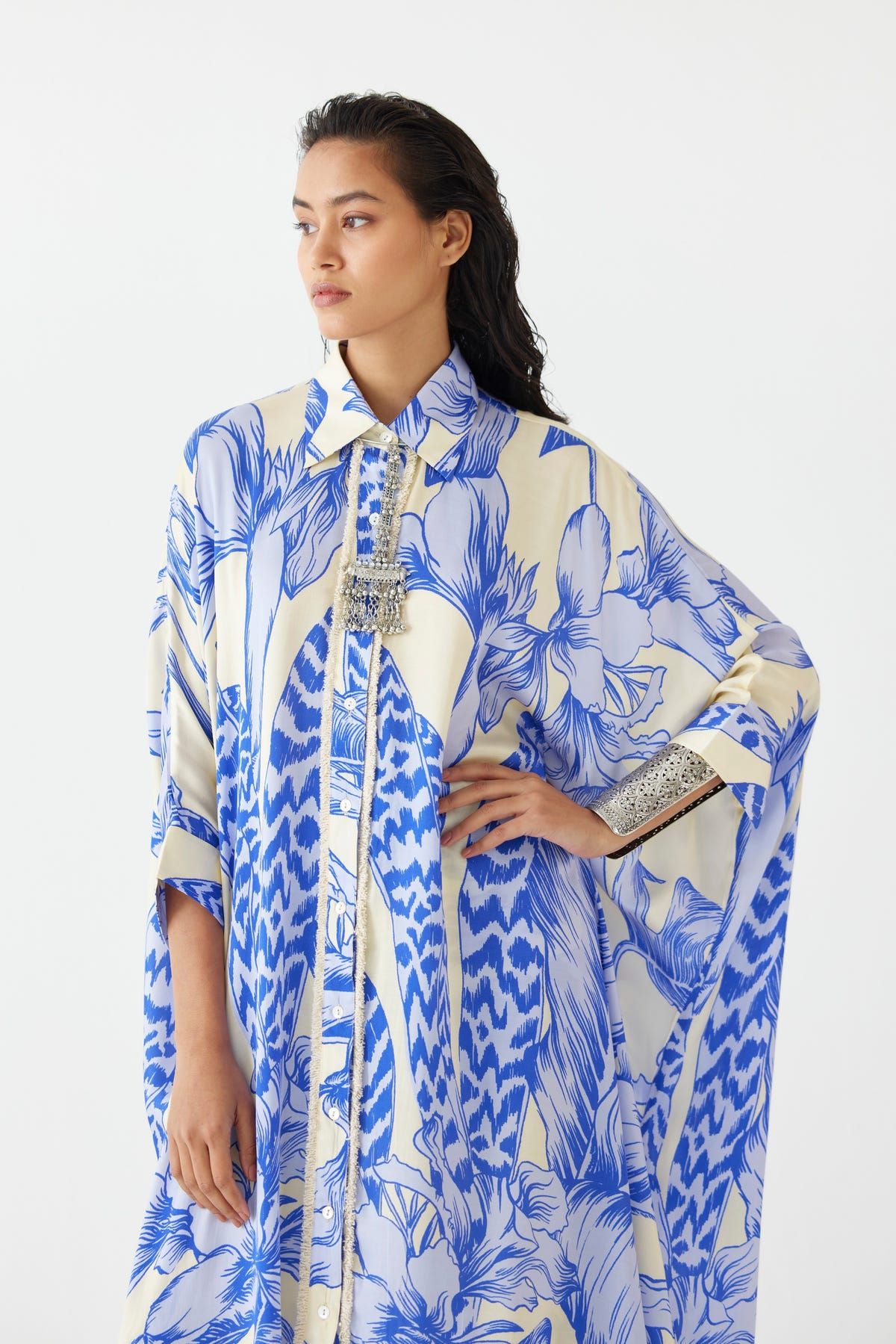 BLUE APHRODITE KIMONO & PANTS CO-ORD - image 2