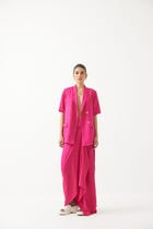 Rani Pink Blazer & Draped Skirt Co-ord view 1