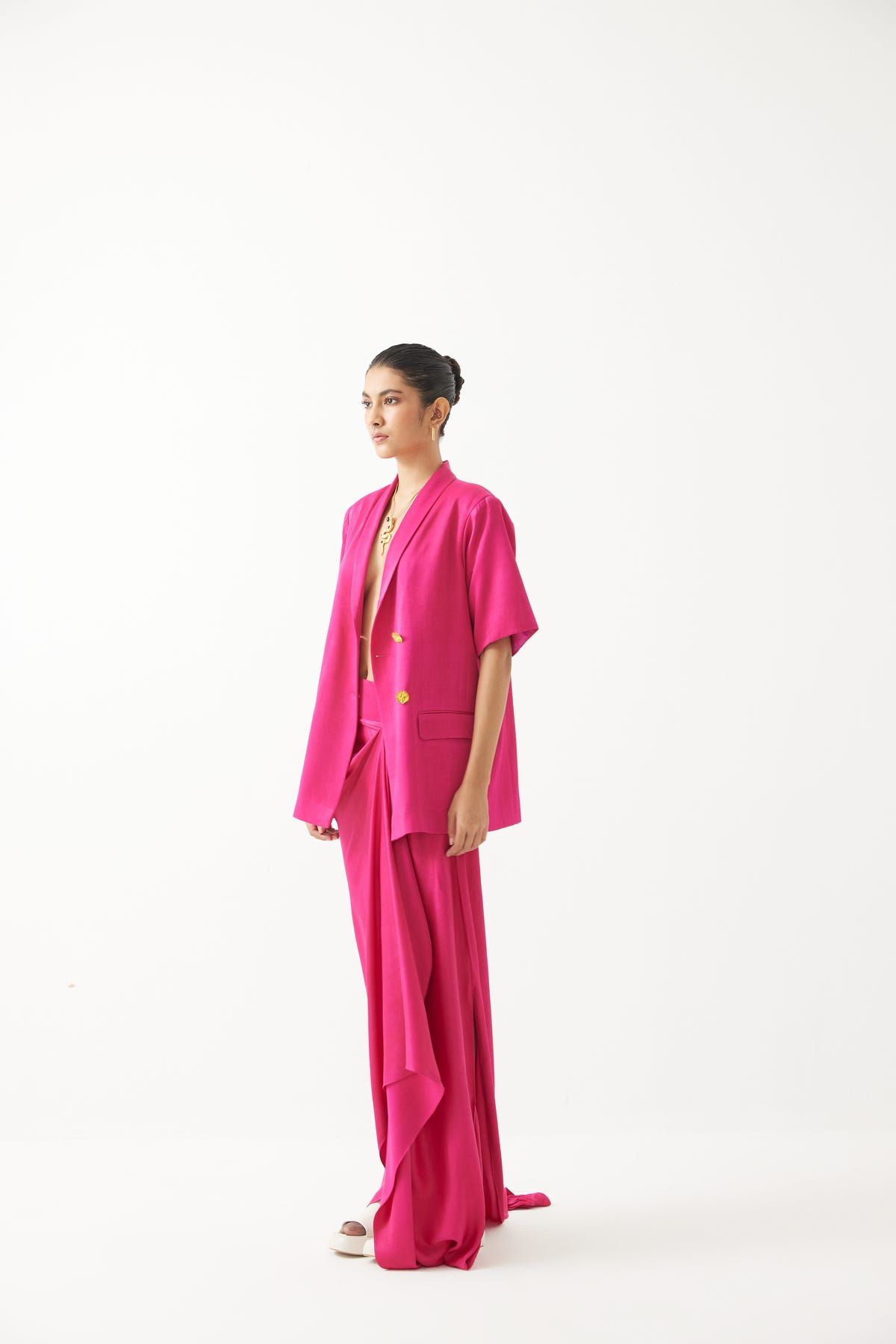 Rani Pink Blazer & Draped Skirt Co-ord - image 2