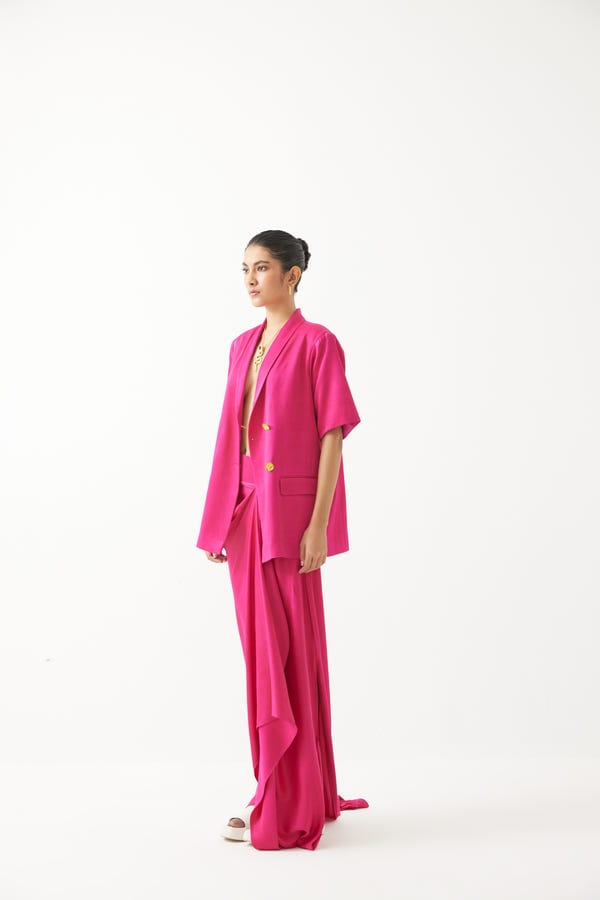 Studio Rigu — Rani Pink Blazer & Draped Skirt Co-ord