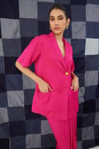 Rani Pink Blazer & Draped Skirt Co-ord view 4